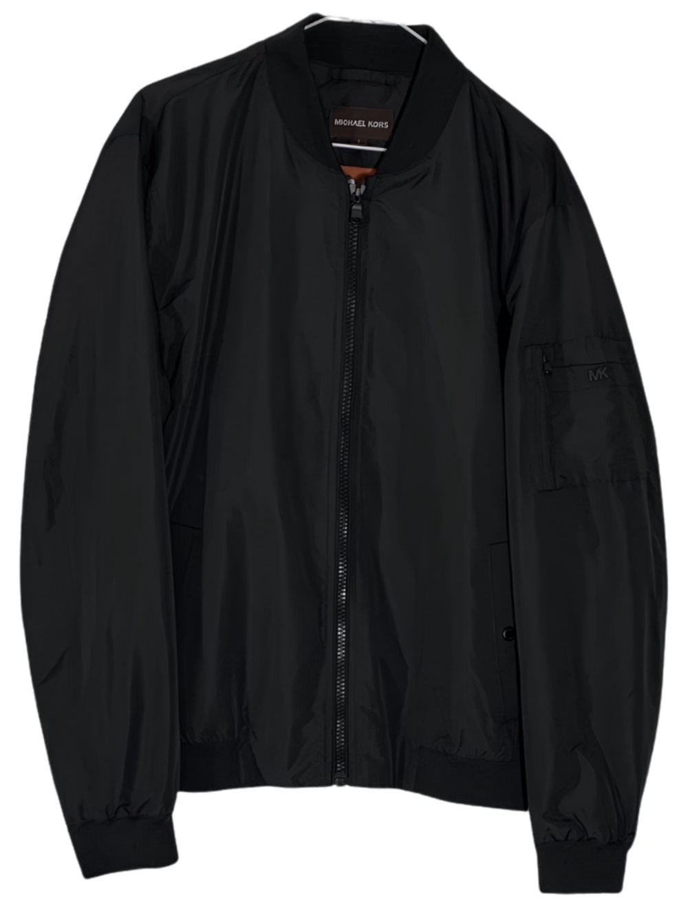 Michael Kors Classic Black Bomber Sporty Jacket Full Zip Size L Preppy Sporty